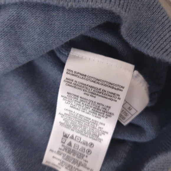 Brooks Brothers Sweater Mens Medium Gray 100% Cotton Pullover V Neck V - Picture 6 of 10